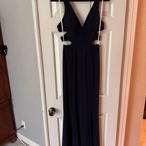 Faviana navy prom dress